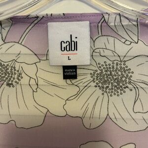 CAbi Lavender and Cream Floral Blouse